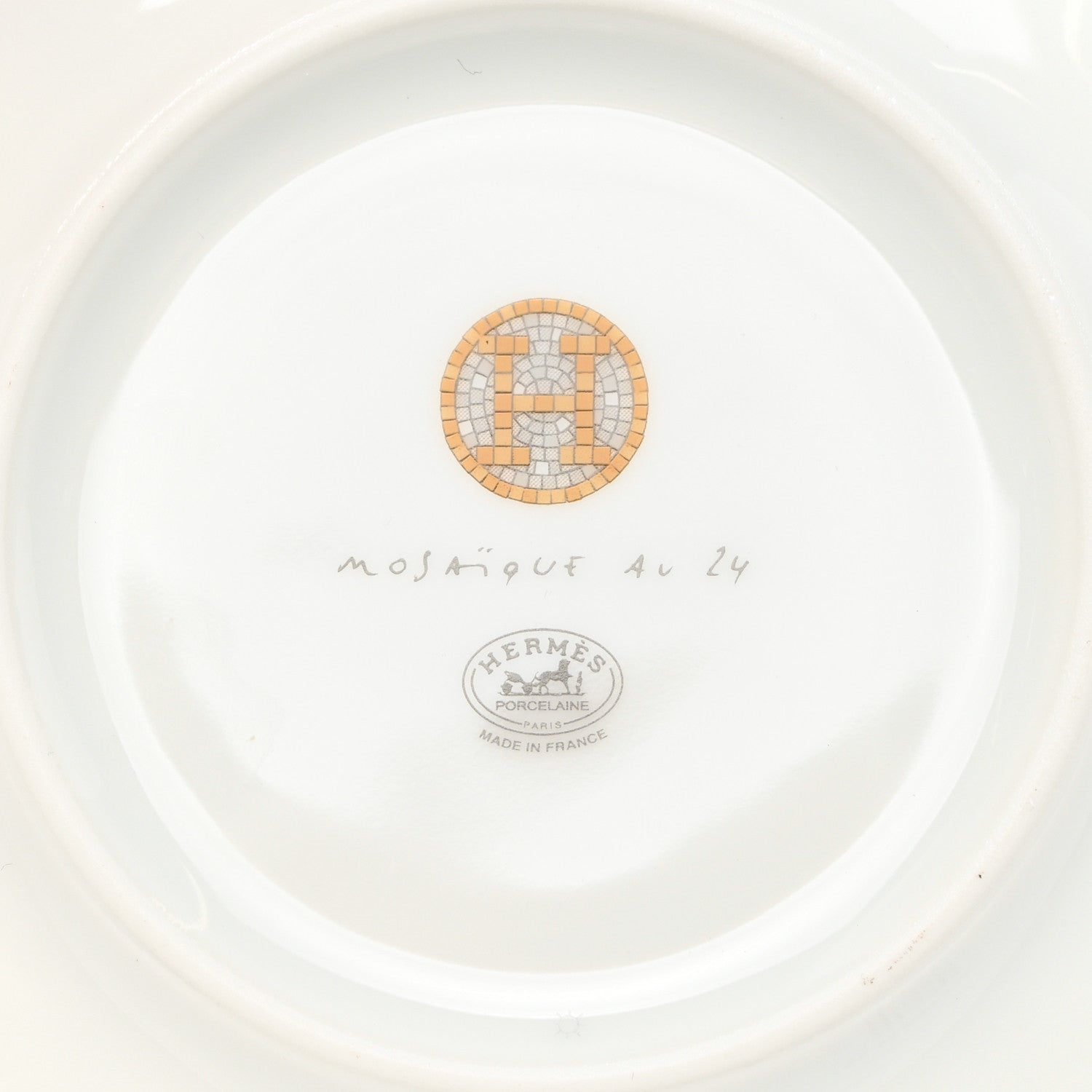 Hermes Porcelain Mosaique Au 24 Bread And Butter Plate Set of 2 Gold 6 of 7