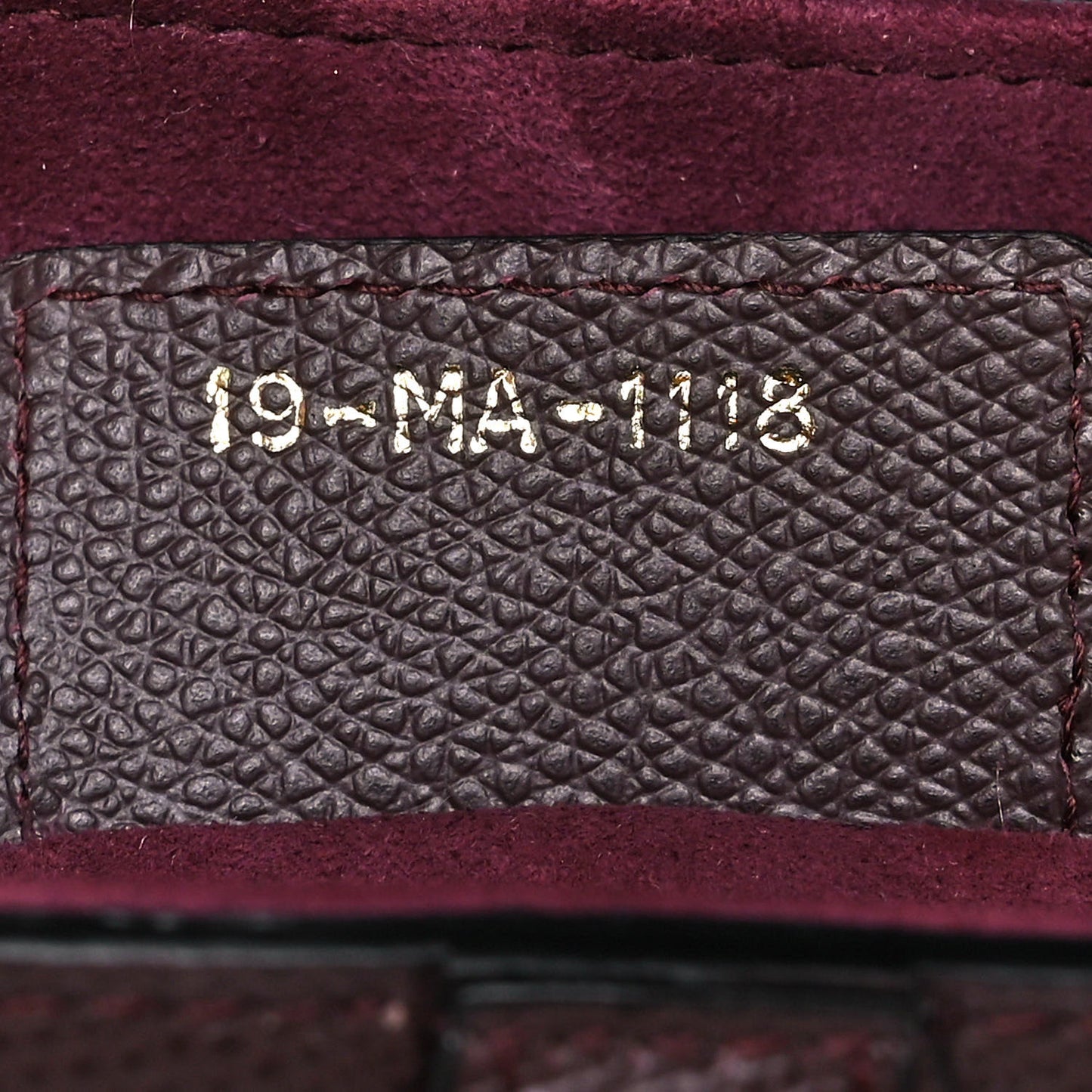 Grained Calfskin Saddle Bag Burgundy