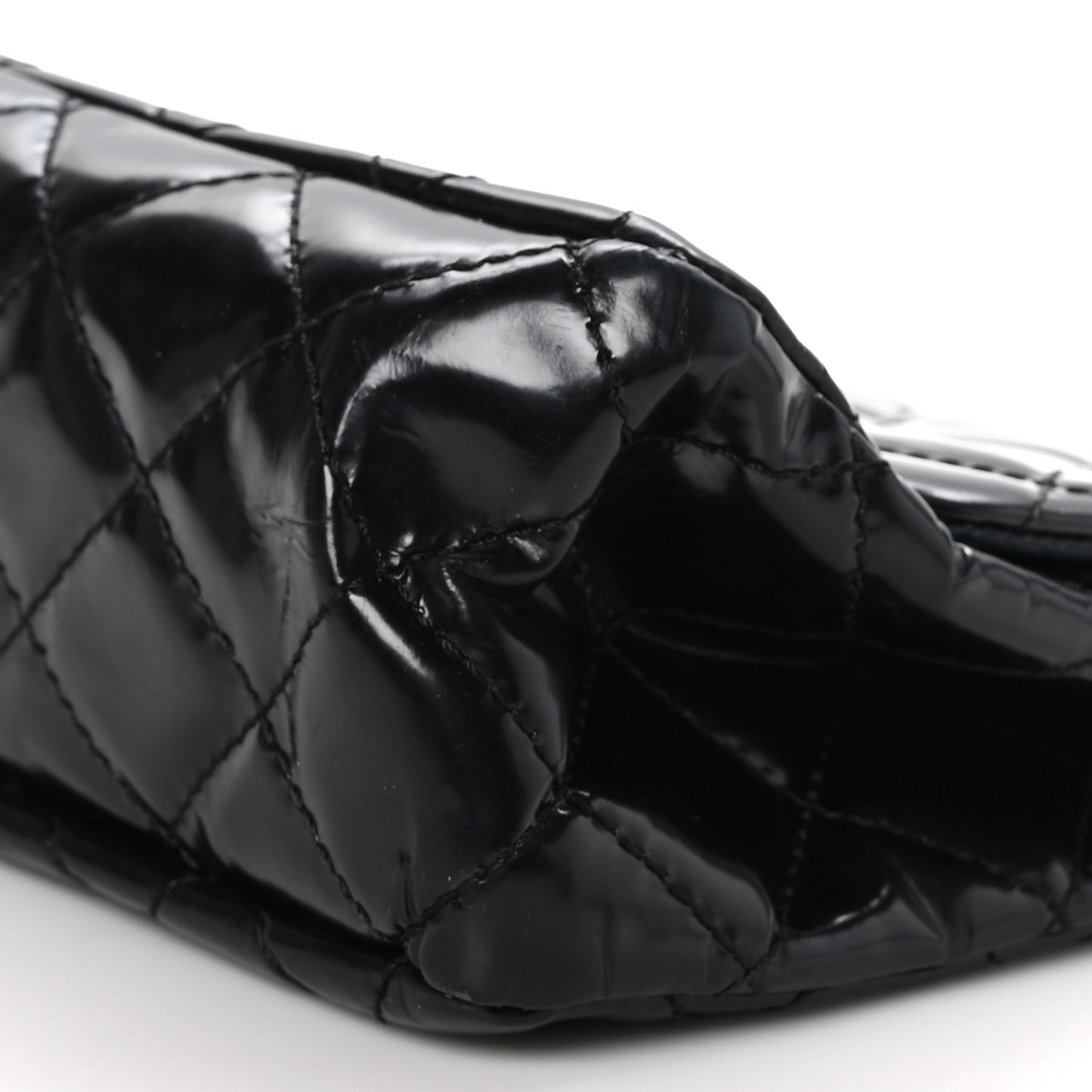 Patent Quilted 2.55 Reissue 227 Double Flap Black