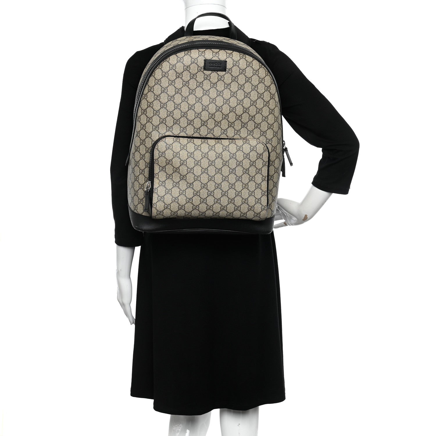 Gucci GG Supreme Monogram Medium Backpack Black 2 of 10