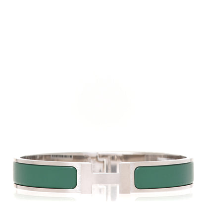 Hermes Narrow Enamel Clic Clac HH Bracelet T6 Menthe 1 of 6