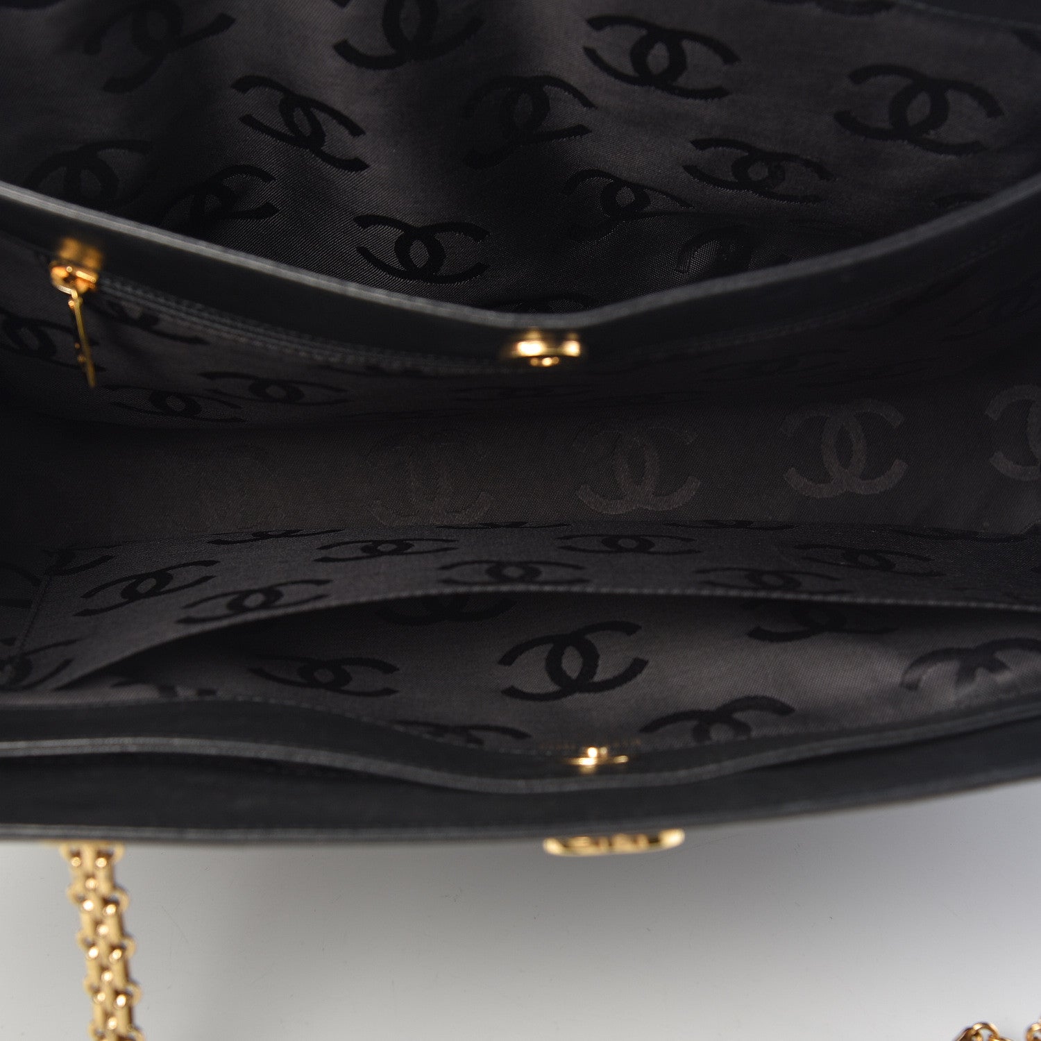 Chanel Lambskin Double Stitch Quilted Tote Black 5 of 10