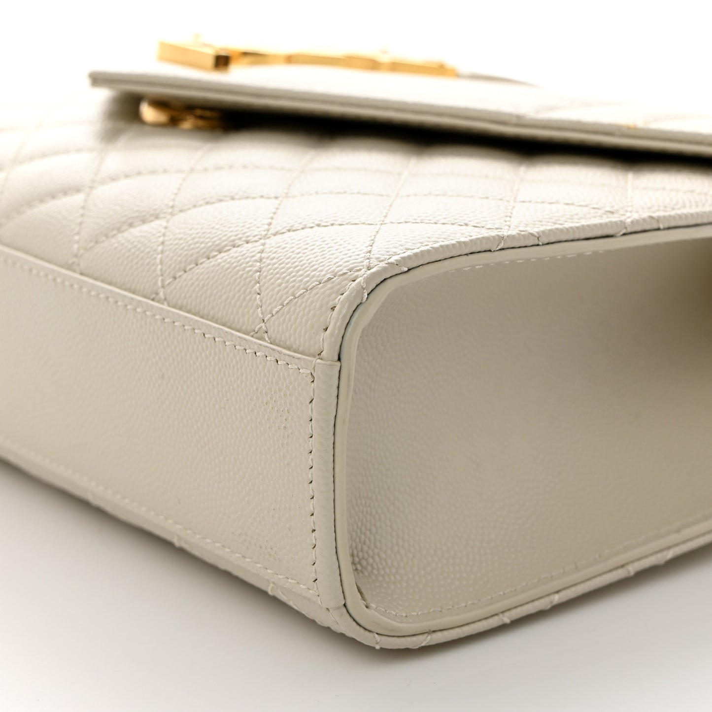 Grain De Poudre Textured Mixed Matelasse Triquilt Medium Monogram Satchel Crema Soft