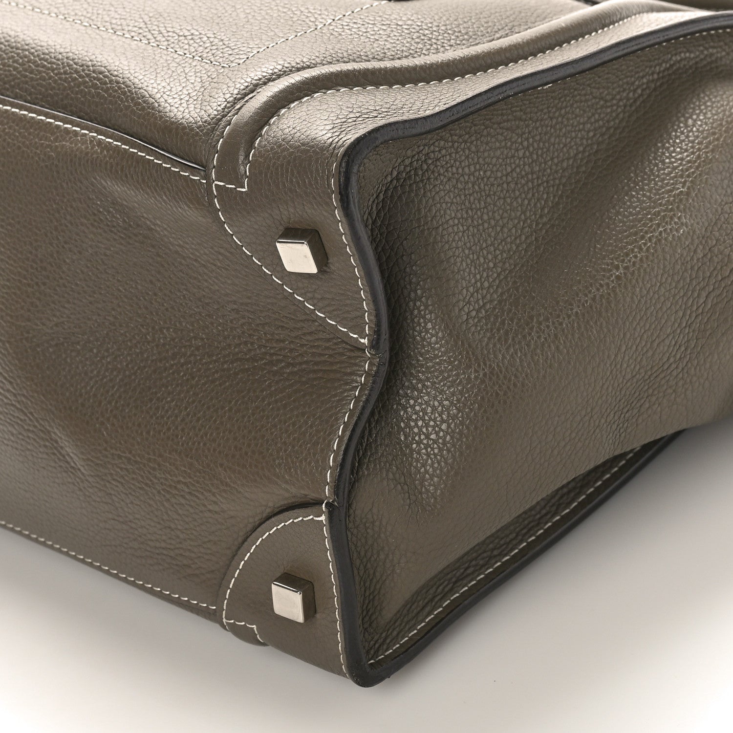 Celine Drummed Calfskin Mini Luggage Souris 8 of 11