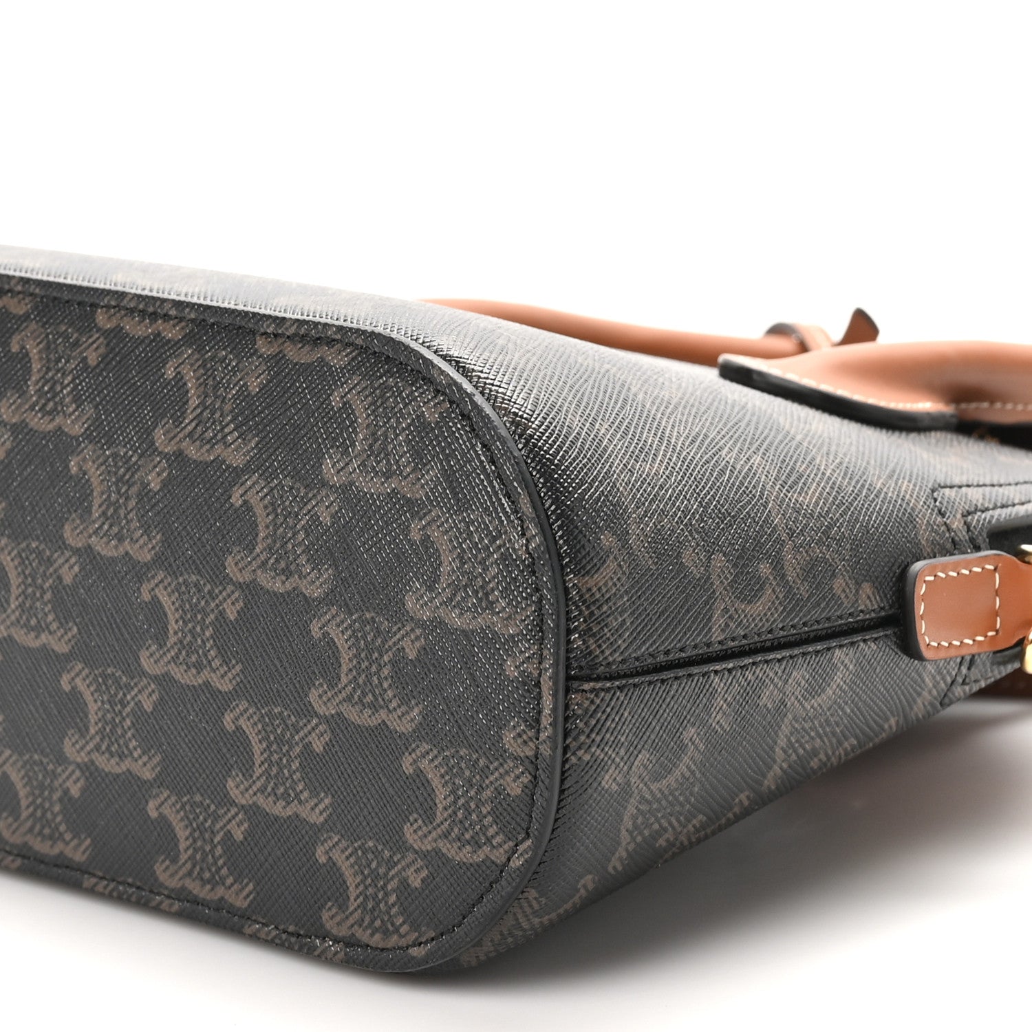 Celine Canvas Calfskin Triomphe Teen Honorine Bag Tan 9 of 10