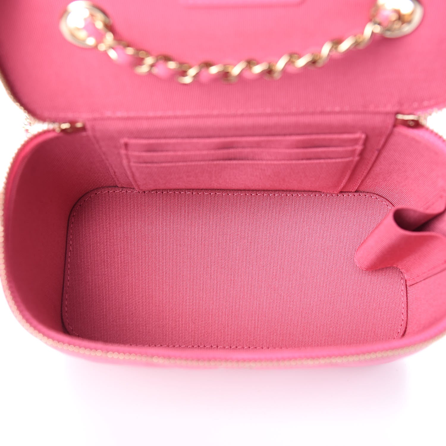 Chanel Caviar Quilted Small Vanity Case With Chain Pink 5 of 10
