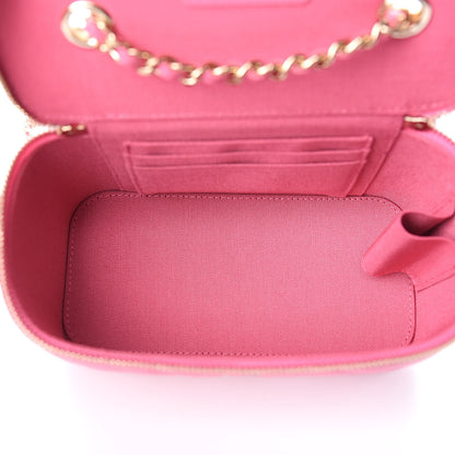 Chanel Caviar Quilted Small Vanity Case With Chain Pink 5 of 10