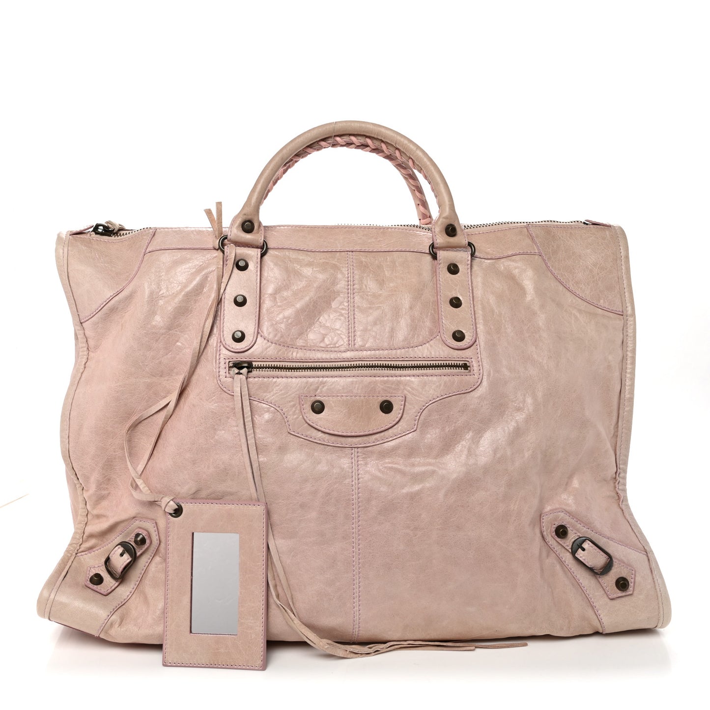 Agneau Classic Hardware Weekender Light Pink