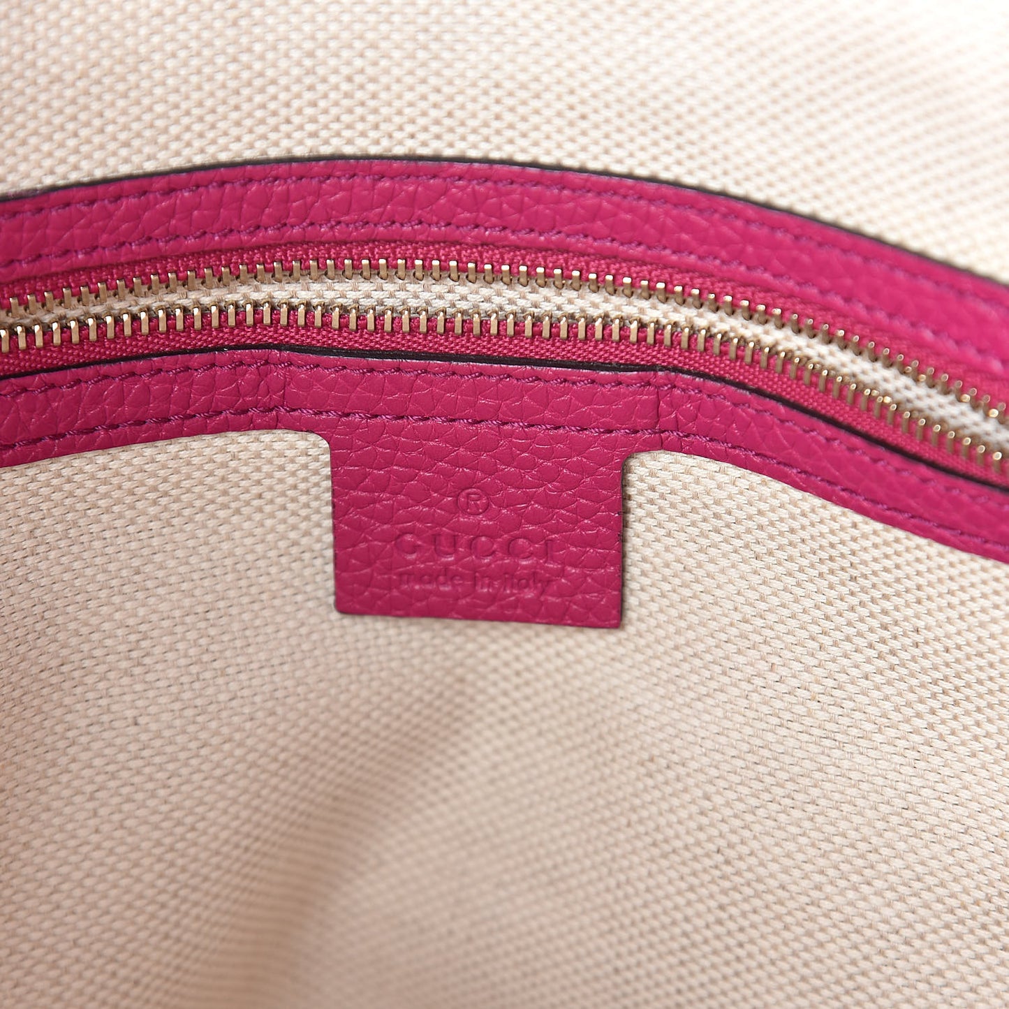Pebbled Calfskin Small Soho Top Handle Bag Bright Bougainvillea