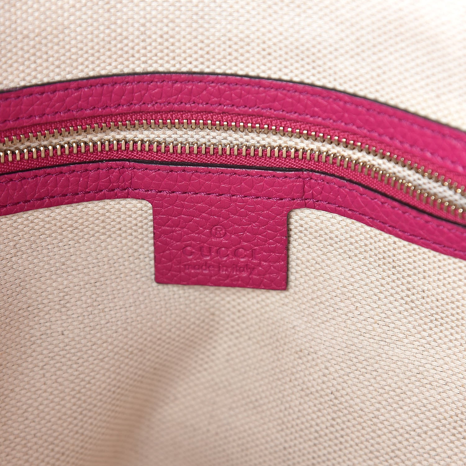 Gucci Pebbled Calfskin Small Soho Top Handle Bag Bright Bougainvillea 6 of 11