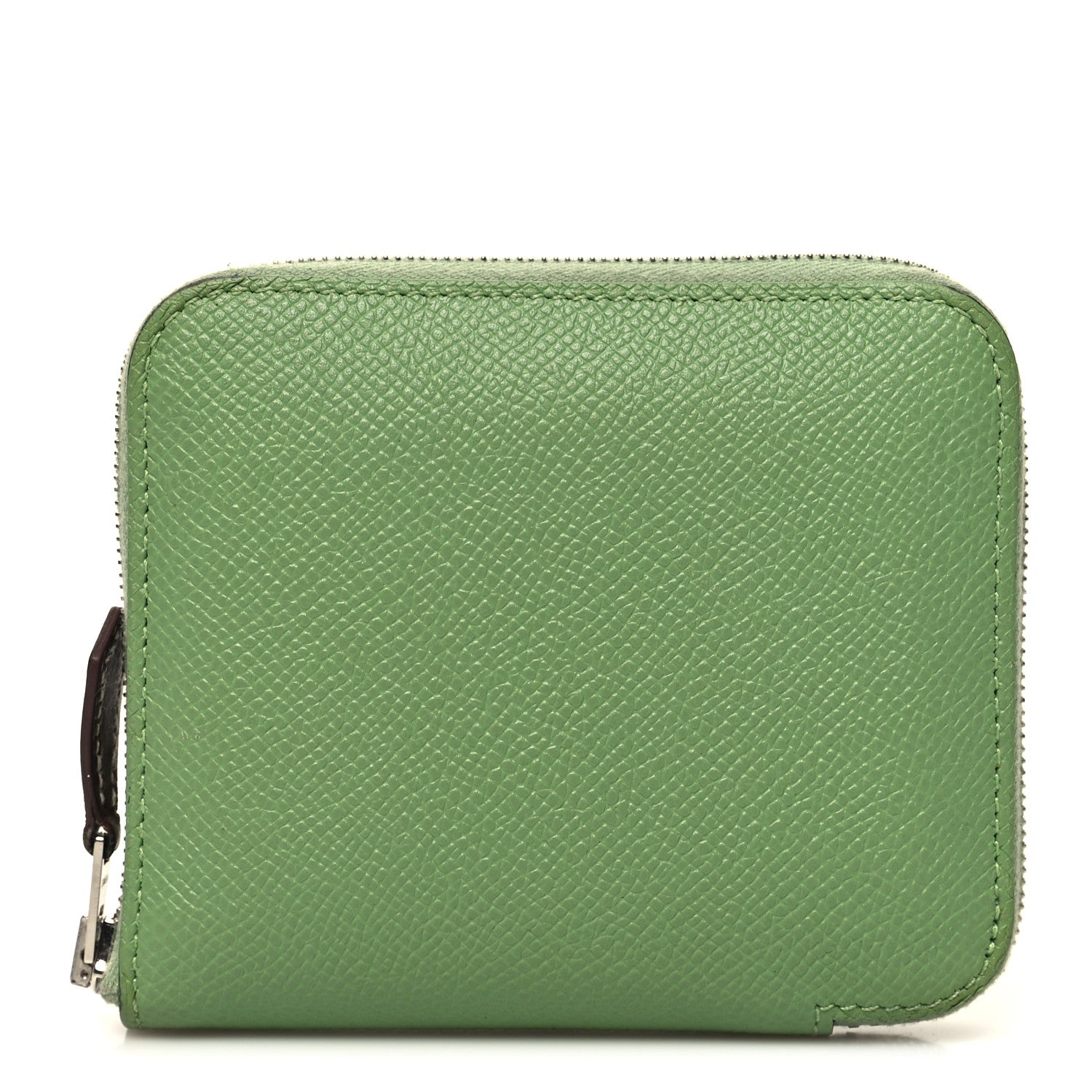 Hermes Epsom Silk'In Compact Wallet Vert Criquet 1 of 9