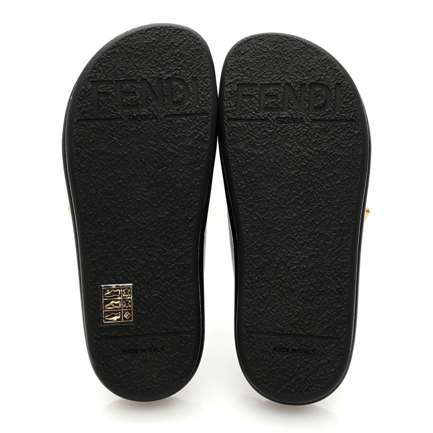 Vitello Womens Fendigraphy Slide Sandals 35 Black