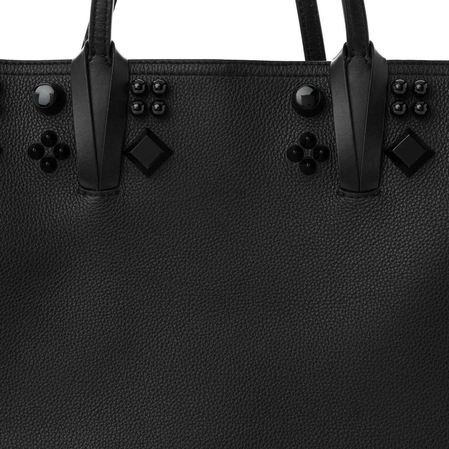 Calfskin Empire Spike Studded East West Cabata Tote Black
