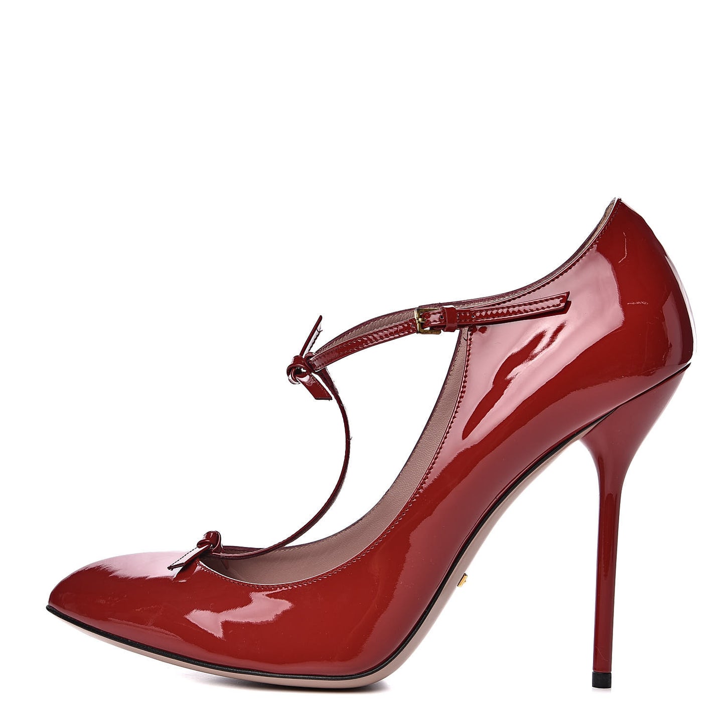 Patent Beverly T-Strap High Heel Pumps 42 Red