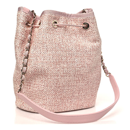 Chanel Lurex Boucle Deauville Drawstring Bag Pink 3 of 10