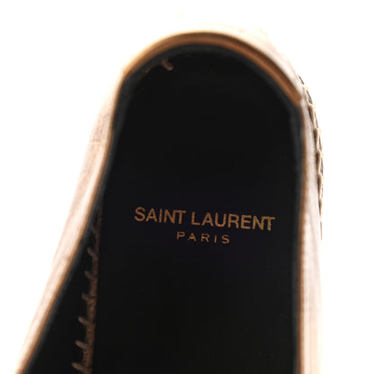 Saint Laurent Metallic Lambskin Monogram Espadrilles 36 Metal Carry 9 of 9