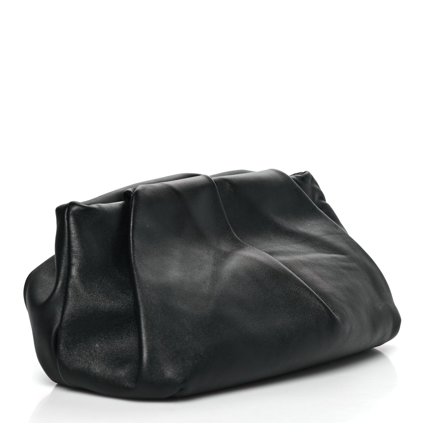 Lambskin Rose Clutch Black