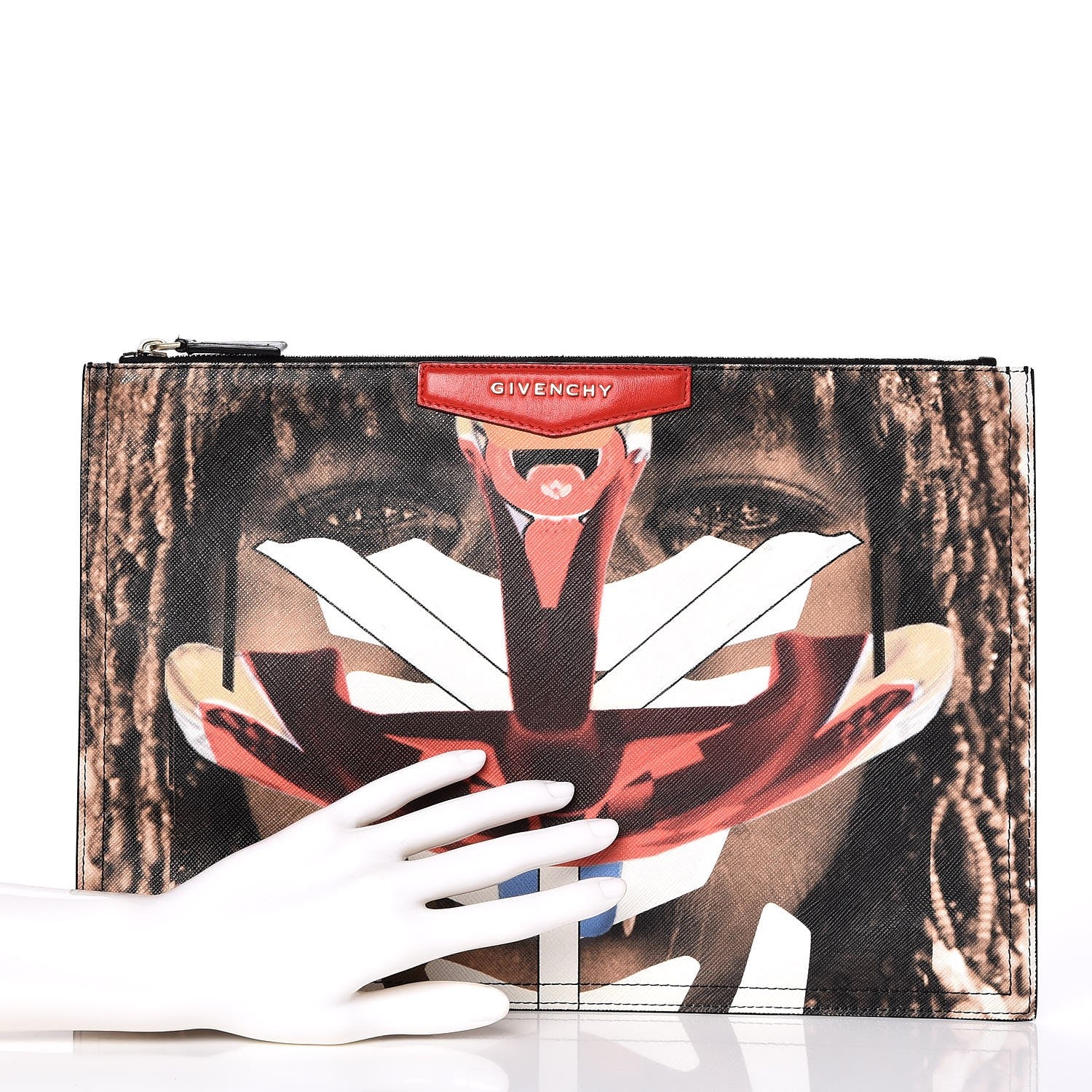 Givenchy Coated Canvas Tribal Girl Print Large Antigona Pouch 2 of 7