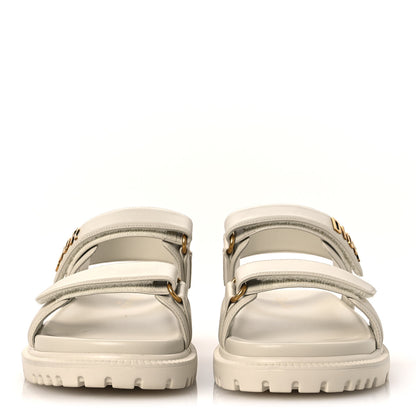Christian Dior Lambskin Dioract 10mm Slide Sandals 39.5 Off White 3 of 11