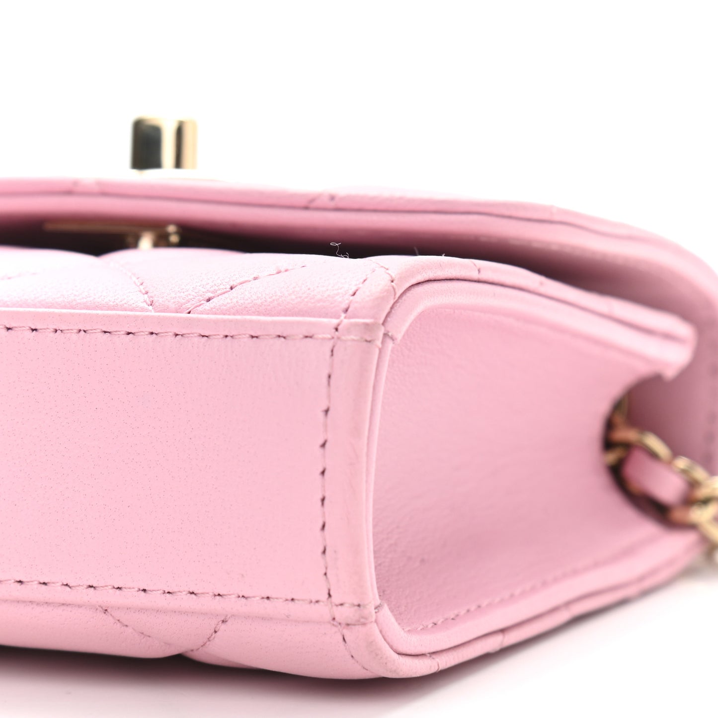 Lambskin Quilted Mini Trendy CC Clutch With Chain Dark Pink