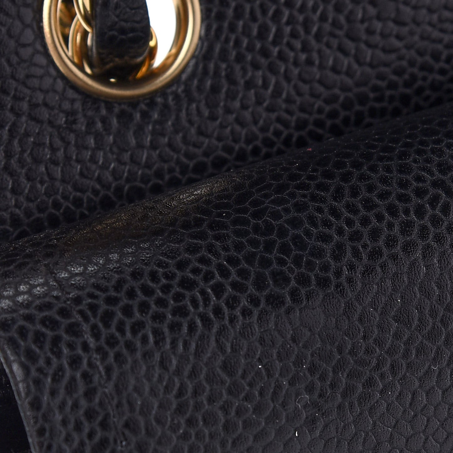 Caviar Quilted Medium Double Flap Black