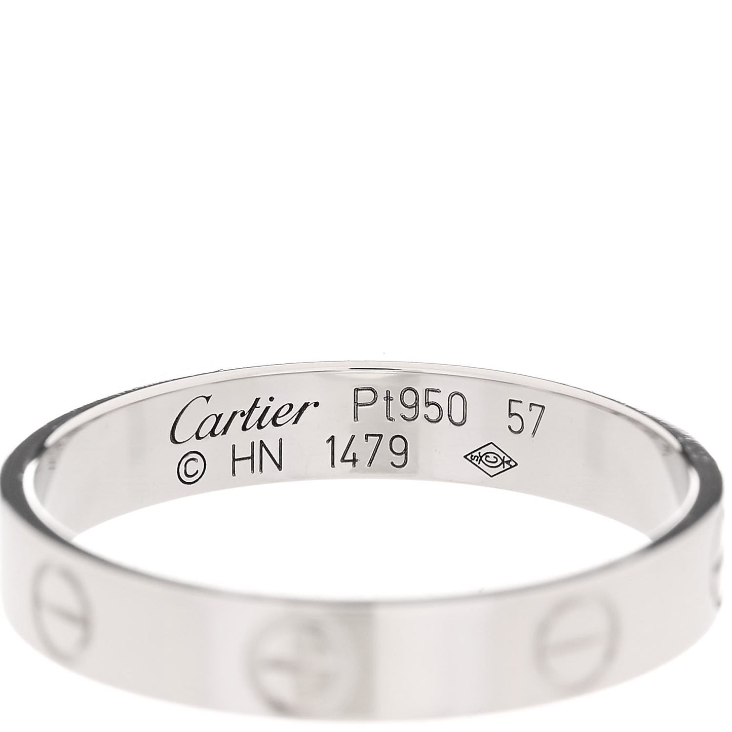Platinum 3.5mm LOVE Wedding Band Ring 57 8