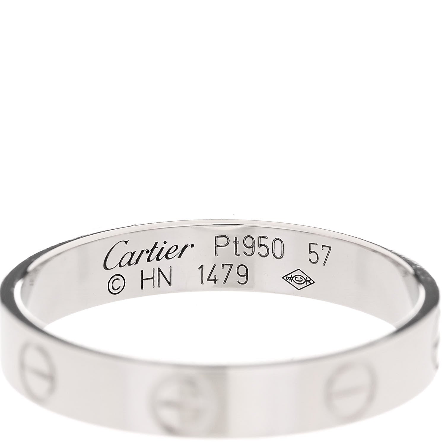 Cartier Platinum 3.5mm LOVE Wedding Band Ring 57 8 4 of 4