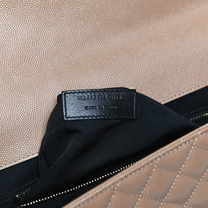 Saint Laurent Grain De Poudre Textured Mixed Matelasse Triquilt Large Monogram Satchel Cork 7 of 13