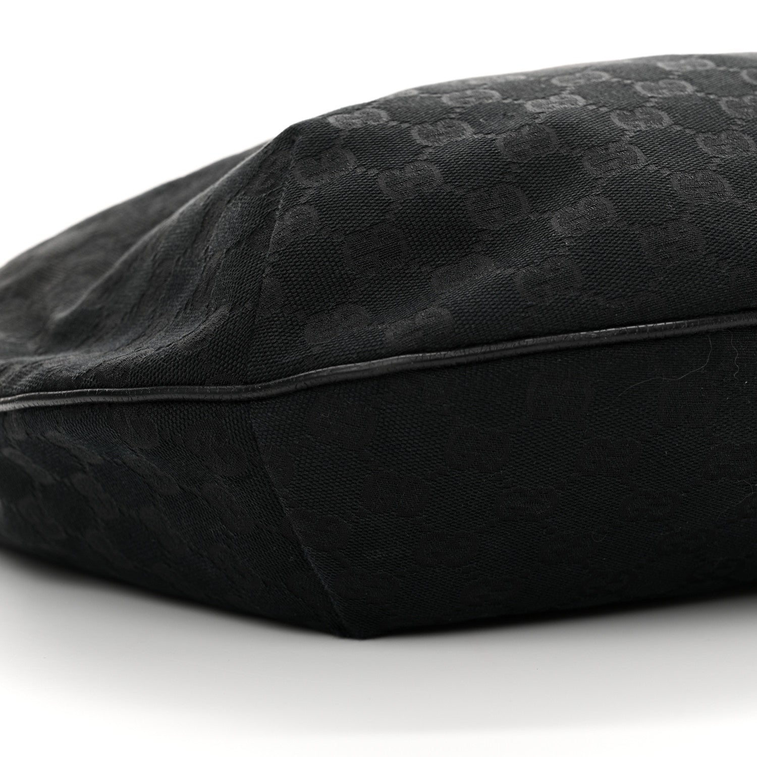Gucci Monogram Web Medium Half Moon Hobo Black 9 of 14