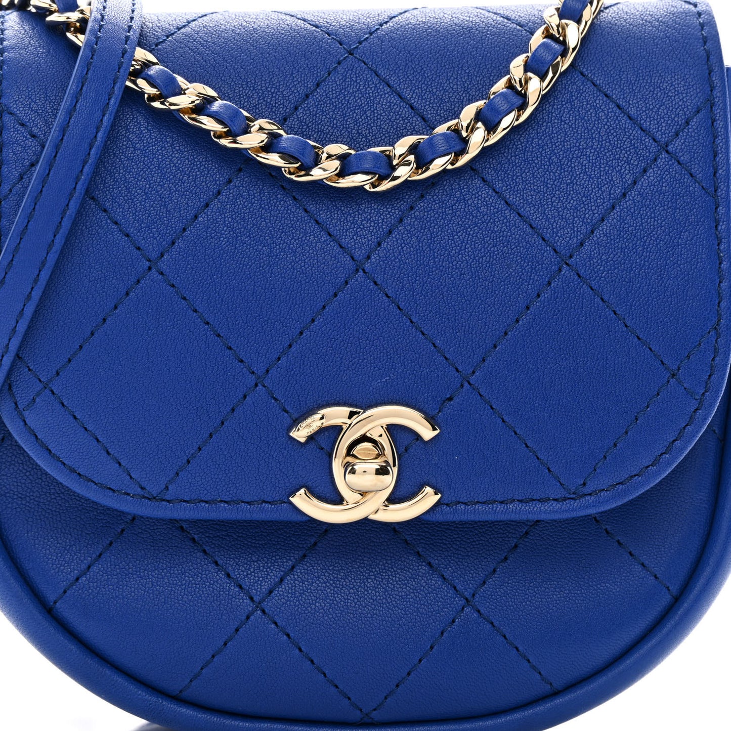 Goatskin Stitched Casual Trip Messenger Flap Royal Blue