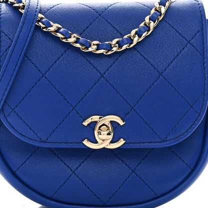 Chanel Goatskin Stitched Casual Trip Messenger Flap Royal Blue 8 of 12