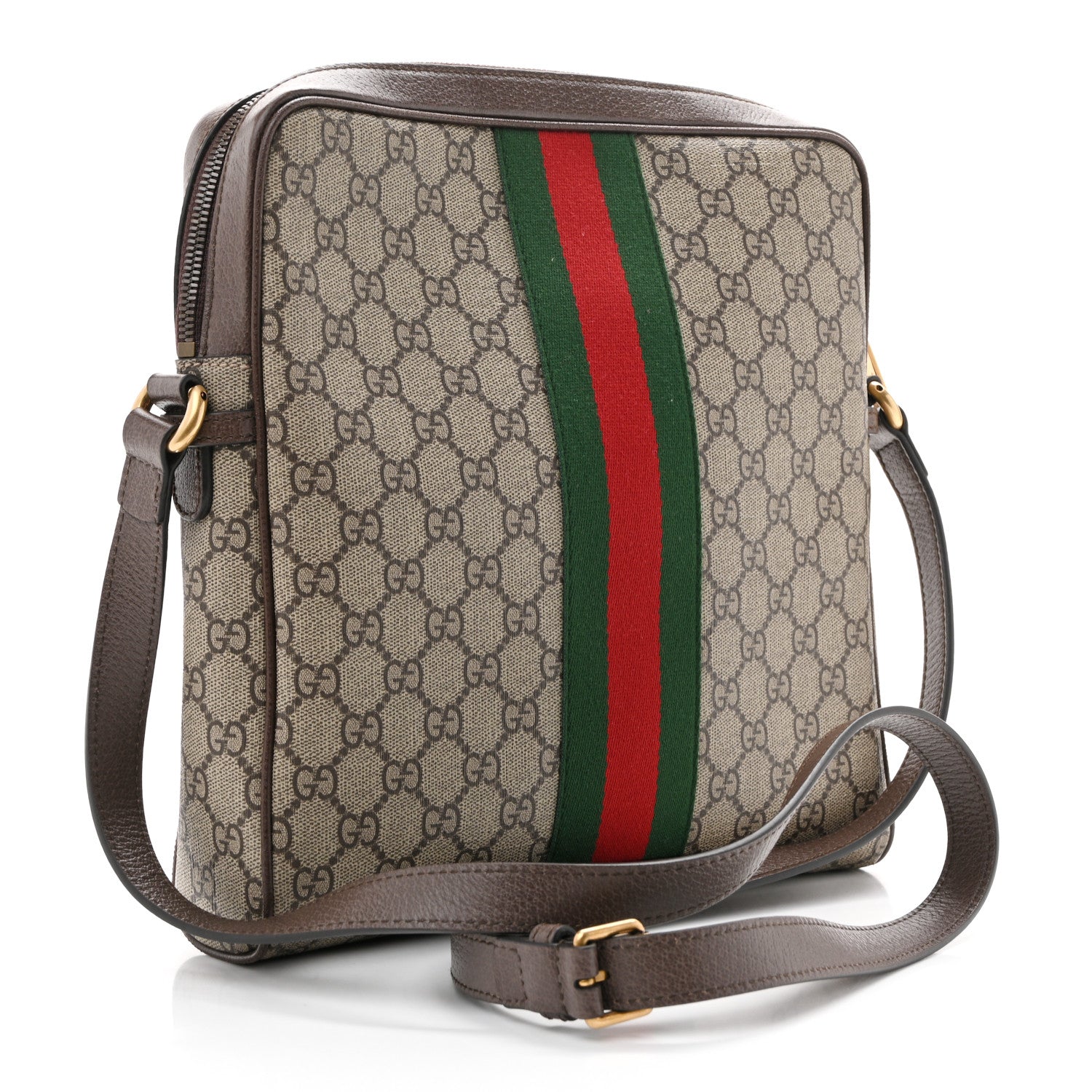 Gucci GG Supreme Monogram Web Medium Ophidia Messenger Bag Brown 3 of 13