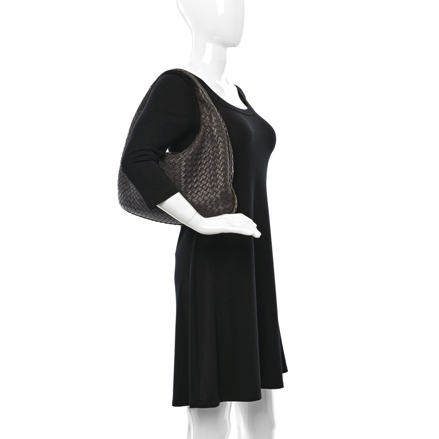 Nappa Intrecciato Medium Veneta Hobo Ebano