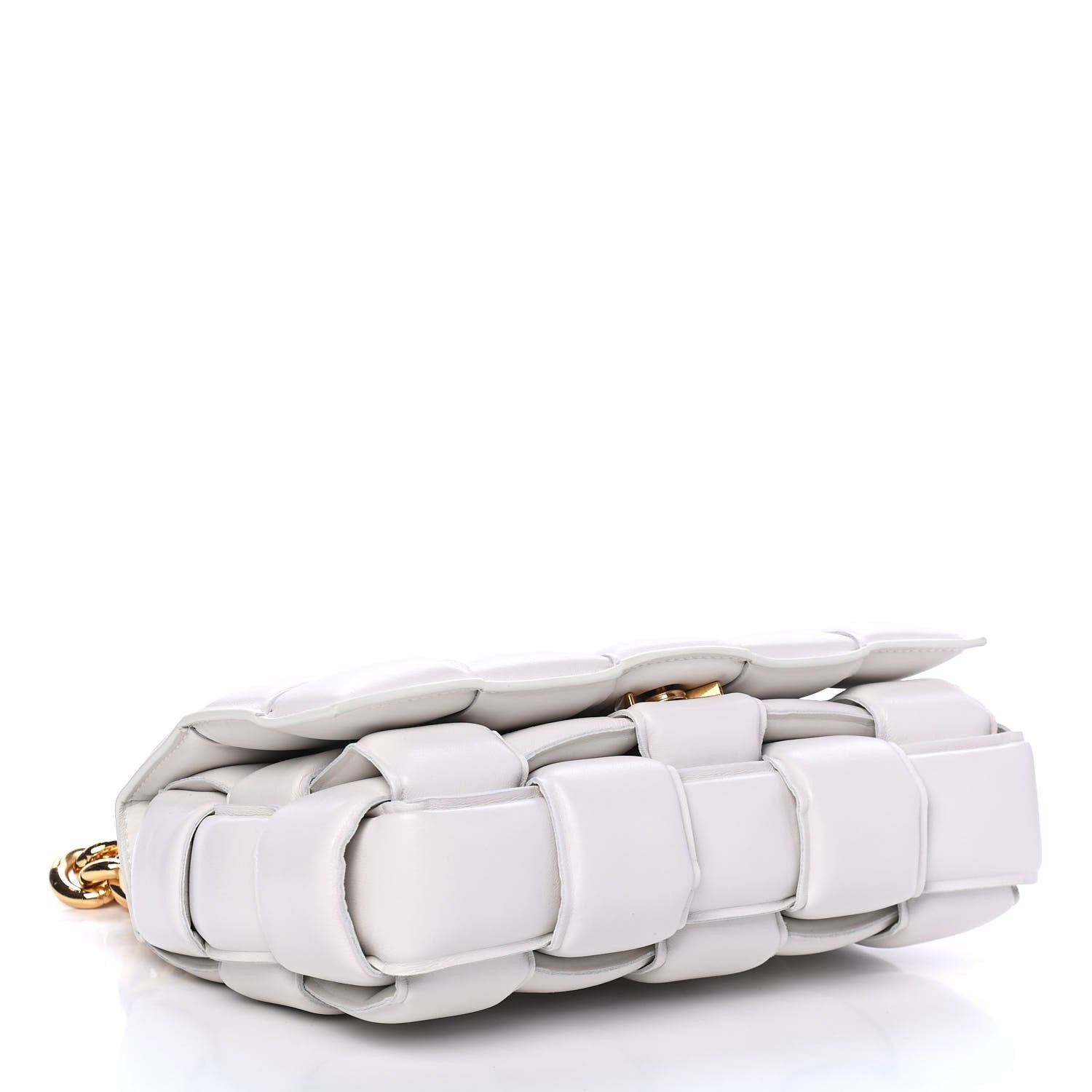 Bottega Veneta Lambskin Maxi Intreccio Padded Chain Cassette Crossbody Bag White 3 of 4