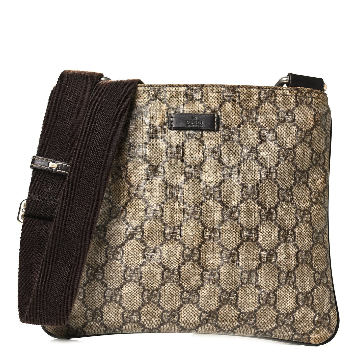 GG Plus Monogram Small Flat Messenger Bag Dark Brown