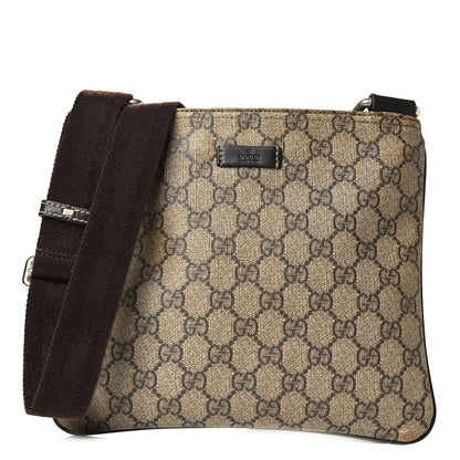 Gucci GG Plus Monogram Small Flat Messenger Bag Dark Brown 1 of 5
