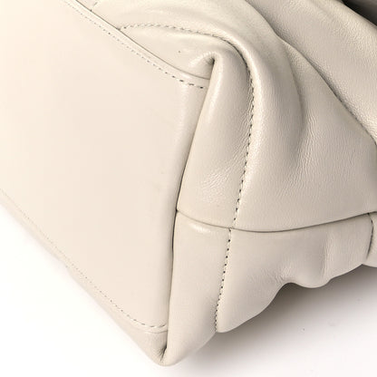 Saint Laurent Lambskin Quilted Small Loulou Puffer Monogram Chain Satchel Blanc Vintage 16 of 19