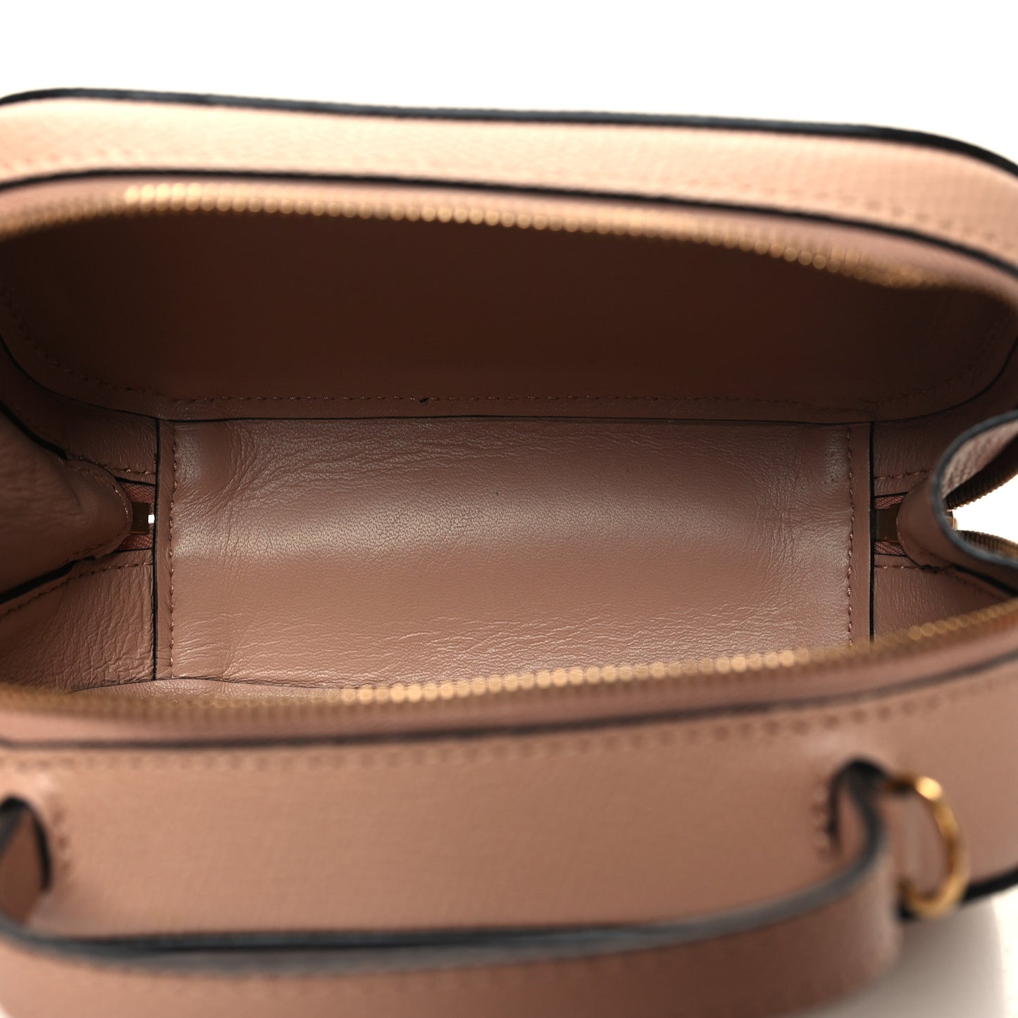 Grainy Calfskin VLogo Top Handle Camera Bag Crossbody Rose Cannelle