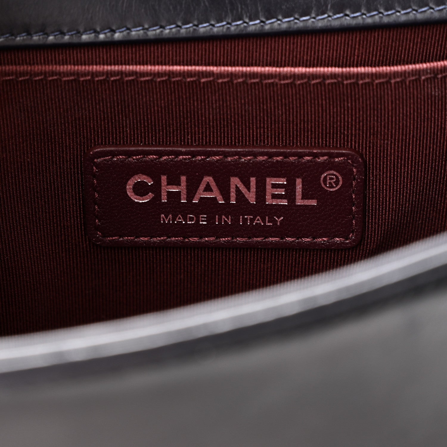 Chanel Glazed Calfskin Quilted Small Boy Chained Flap Navy 6 of 10