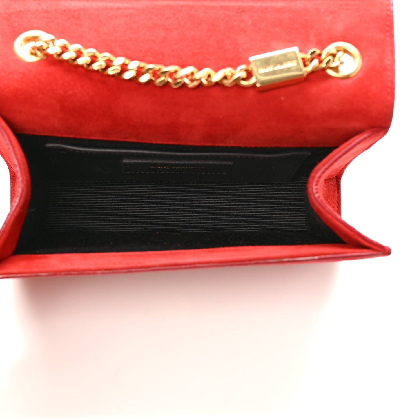 Suede Small Classic Monogram Kate Tassel Satchel Red