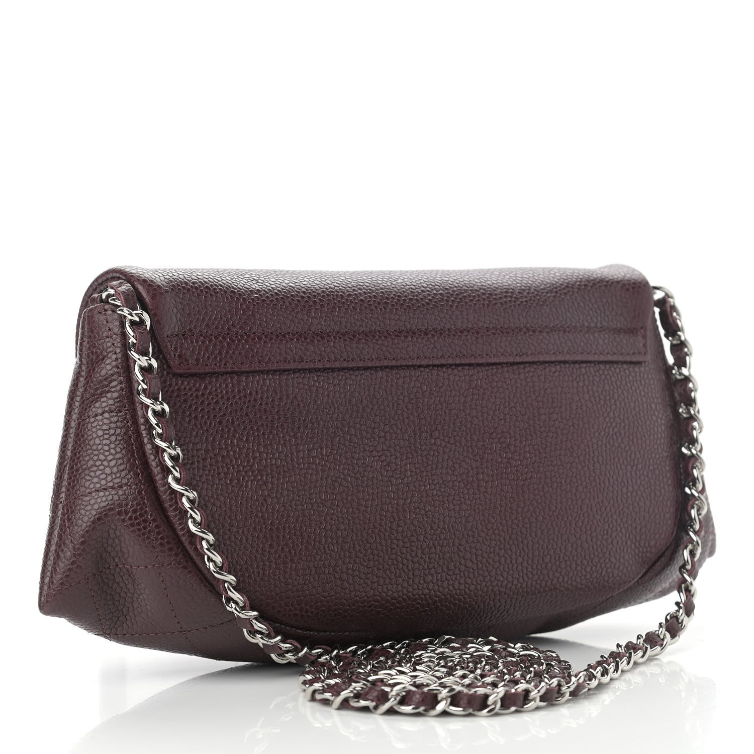 Chanel Caviar Half Moon Wallet On Chain WOC Bordeaux 3 of 12