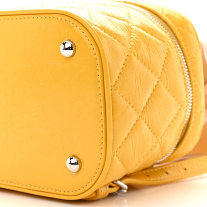 Chanel Crumpled Calfskin PVC Quilted Backpack Yellow 11 of 13