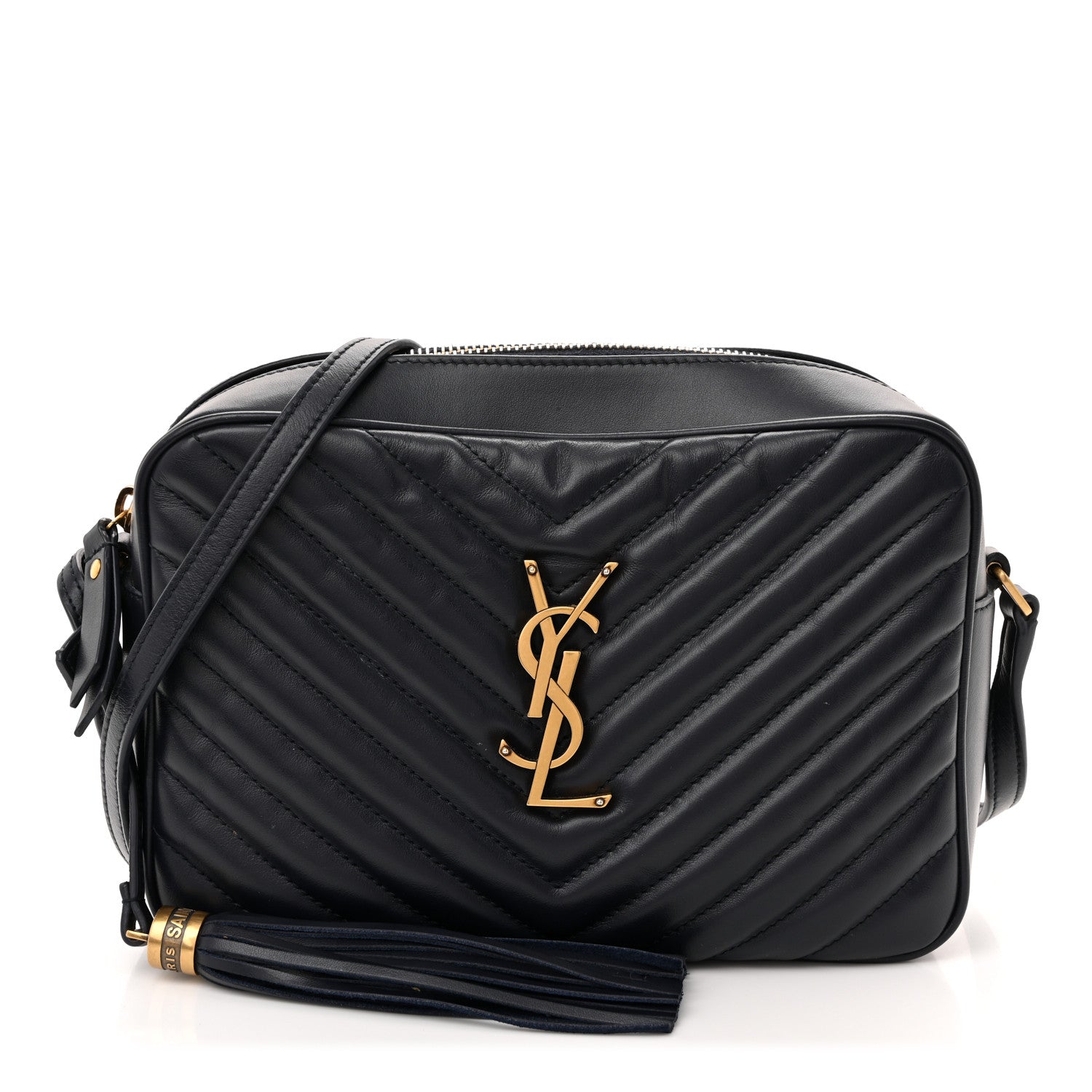 Saint Laurent Calfskin Matelasse Monogram Lou Camera Bag Deep Marine 1 of 11