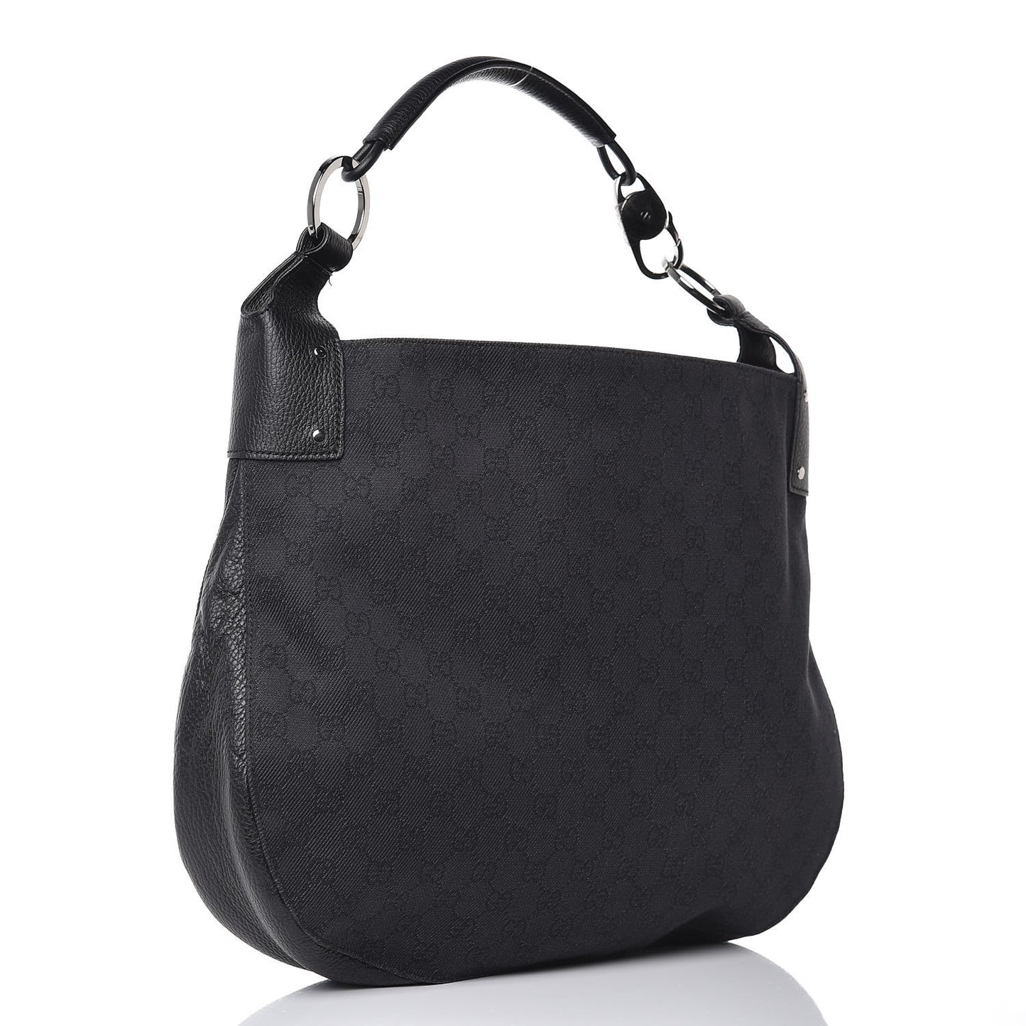 Monogram Calfskin Horsebit Classic Ring Hobo Black