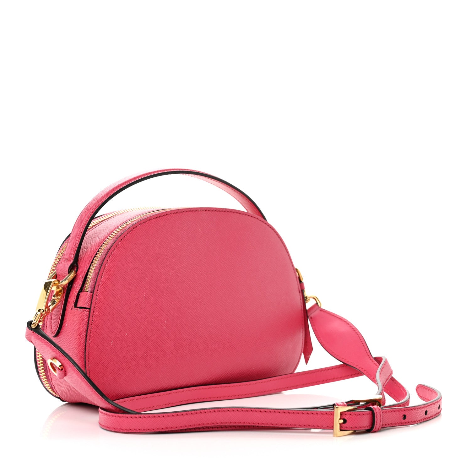 Prada Saffiano Lux Odette Crossbody Magenta 3 of 16