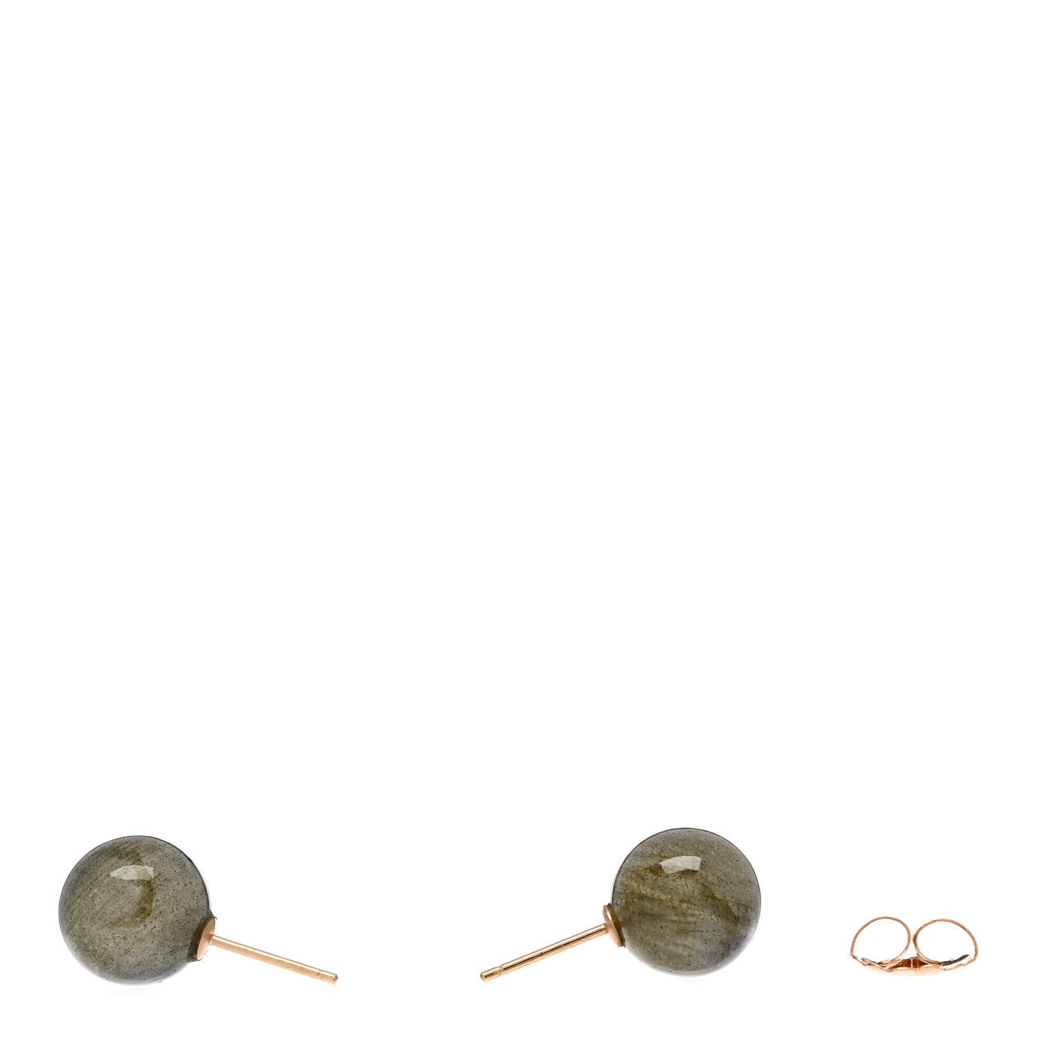 Irene Neuwirth 18K Rose Gold Labradorite Large Gumball Stud Earrings 3 of 4