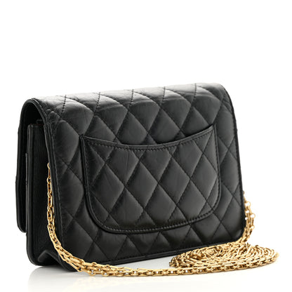 Chanel Aged Calfskin Quilted Reissue Wallet On Chain WOC Black 3 of 15