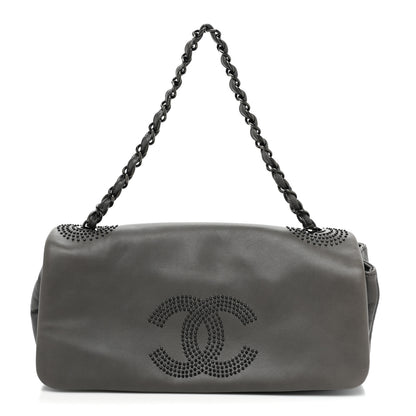 Chanel Lambskin Studded CC East West Flap Grey 1 of 13