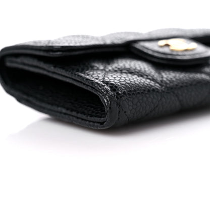 Chanel Caviar Quilted Flap Card Holder Wallet Black 9 of 12