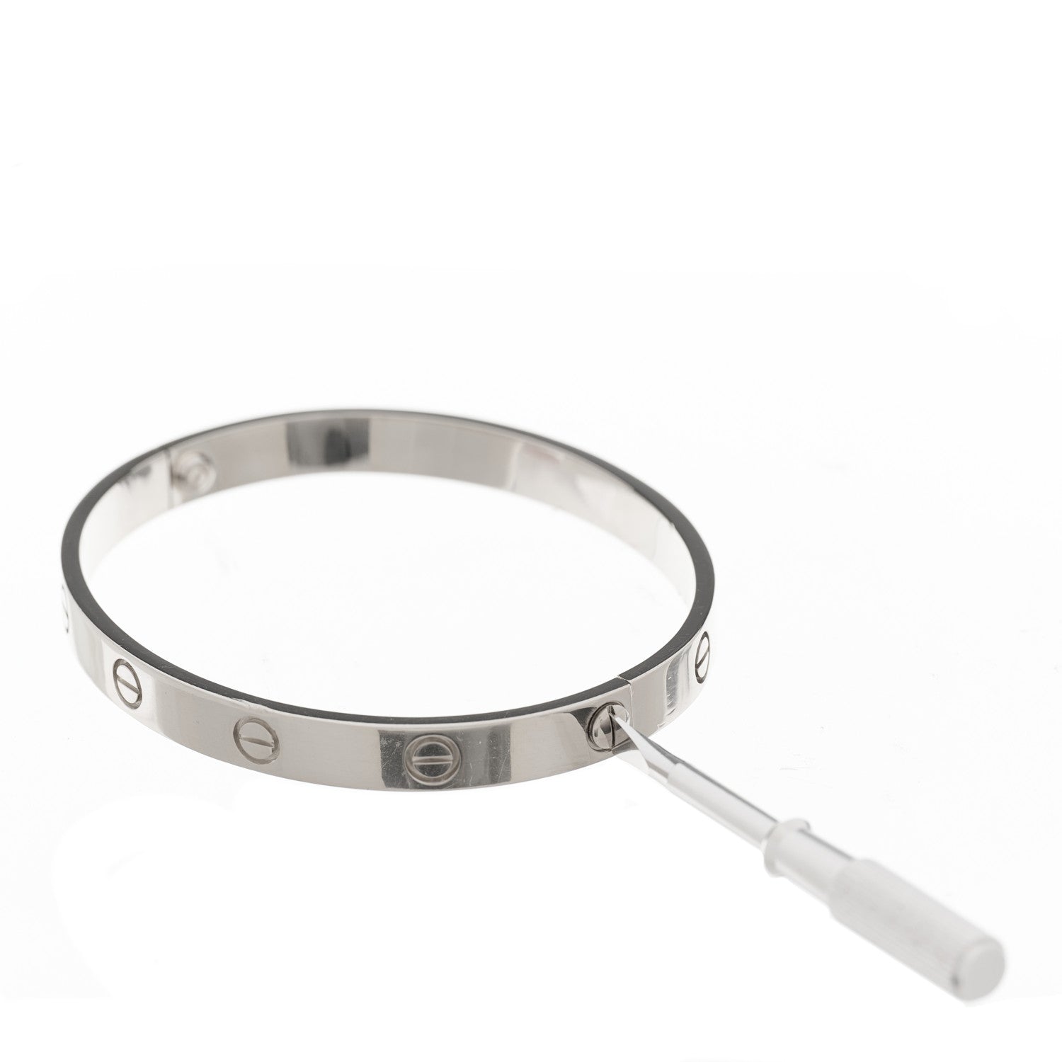 Cartier 18K White Gold LOVE Bracelet 18 4 of 8